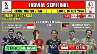 Jadwal Semifinal Jepang Master 2024 Hari Ini  JORJI vs KOREA  JOJO vs MALAYSIA  MD PERANG SAUDARA [upl. by Dorahs601]