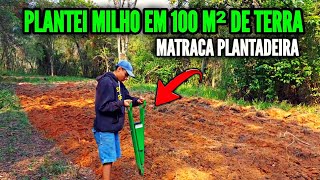 PLANTAÇÃO DE MILHO 100 METROS Q² Como usar a matraca para plantar [upl. by Nedac138]