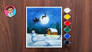 Tutorial ⛄ christmas drawing with 20 Rs watercolor [upl. by Zelten]