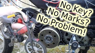 How to Set Tomos A35 CDI Timing WITHOUT the flywheel keypin or any marks on the case or stator [upl. by Bjorn]