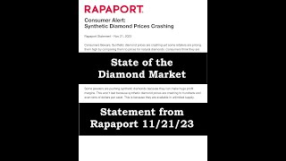 State of the Diamond Market 112123  Statement from Rapaport [upl. by Kaenel]