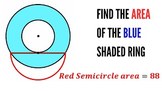 Can you find area of the Blue shaded region  Annulus  math maths  geometry [upl. by Netram597]