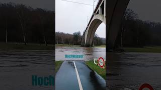 Hochwasser Nordhessen Baunatal Fulda Ufer Radweg Brücke Dezember 2023 Messstelle Pegel [upl. by Eened]