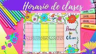 HORARIO DE CLASES BONITO CON TEMÁTICA FLORAL  Rápido y fácil de hacer [upl. by Newol992]