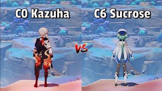 C0 Kazuha vs C6 Sucrose  Who is Best Support   Genshin Impact [upl. by Kayla106]