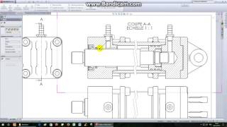 Vérin hydraulique TP25 Vérin hydraulique mise en plan dessin densemble partie 1 [upl. by Berkman]