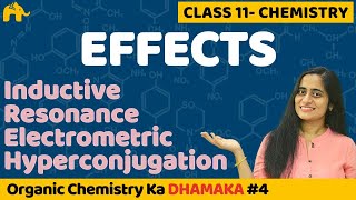 GOC Class 11  Inductive effect  Resonance  Electromeric  Hyperconjugation  CBSE NEET JEE [upl. by Brade]