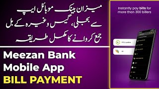 Meezan Bank Mobile App Bill Payment  How To Pay Electricity Bill Online 2023  Meezan Bank [upl. by Babita]