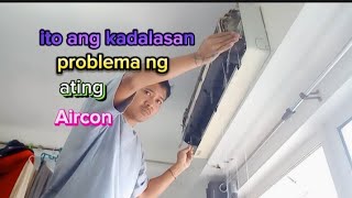 how to fix leak water from samsung inverterbarado ang drain ng aircon kaya nag leak [upl. by Nelehyram]