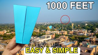 How to make a Paper Airplane that flies Far 1000 Feet  paper airplane easy [upl. by Etaner802]