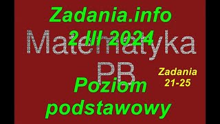 Matura próbna z matematyki podstawa Zadaniainfo Zadania 2125 2 marca 2024 [upl. by Annel]