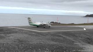 Dash8100 Takeoff at ENHV Honningsvåg airport [upl. by Sidoon231]