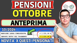 PENSIONI OTTOBRE ➡ ANTEPRIMA NOVITà CEDOLINO  IMPORTI EXTRA 730 BONUS DATE PAGAMENTI INVALIDITà [upl. by Eanej147]