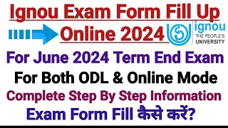 Ignou Exam Form Fill Up Online 2024  Ignou Exam Form June 2024  Exact Steps [upl. by Laird725]