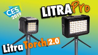 Litra Torch 20 amp Litra Pro  Action Camera Lighting  CES 2019 [upl. by Ynafetse]