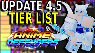 Update 45 Tier List  Anime Defenders [upl. by Alikee]