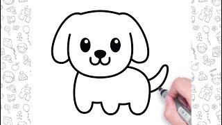 How To Draw A Dog Step By Step  Dog Drawing Easy [upl. by Eibo]