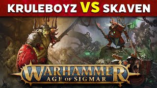 Kruleboyz vs Skaven Age of Sigmar Battle Report [upl. by Eirojam]