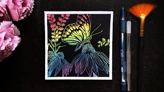 Scratch art tutorial Scratch paper drawing [upl. by Aicelet]