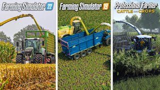 FS 22 VS FS 19 VS Cattle and Crops  Maize Silage Harvest Gameplay Comparison [upl. by Sorilda204]