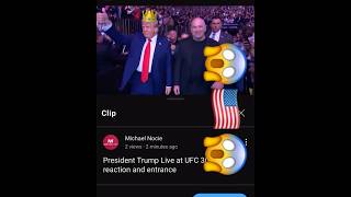 😱😱🇺🇸President Donald Trump makes live entrance at UFC Huge crowd reaction shorts election [upl. by Dihgirb484]