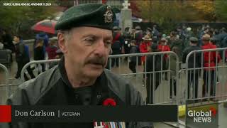 Homeless encampment disrupts Remembrance Day ceremony [upl. by Harpp]