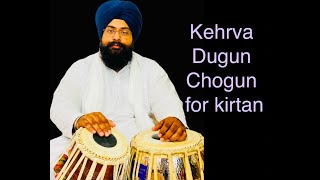 Kehrva Theka Dugun Chogun Lesson for Shabad Kirtan Uthaan amp Tihaees  Learn light classical Tabla [upl. by Rillis]