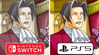 Ace Attorney Investigations Collection PS5 vs Nintendo Switch Graphics Comparison [upl. by Nimaj983]