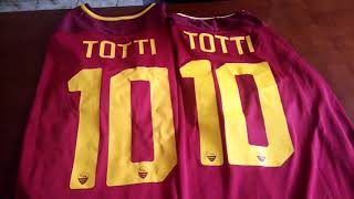 Maglia Totti As Roma 2018 differenze tra Originale Store Versione Fan e Repliche Thai [upl. by Taddeo]