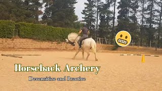 Horseback Archery  Desensitizing and Practicing [upl. by Pul]