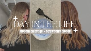 DAY IN THE LIFE modern balayage  strawberry blonde [upl. by Asillem]