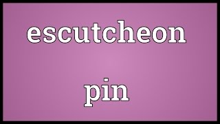 Escutcheon pin Meaning [upl. by Glynis]