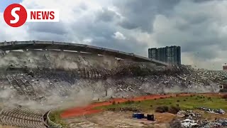 Shah Alam stadium demolition work starts [upl. by Ahsaelat790]