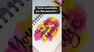 Fondos acuarelables con tus marcadores caligrafia calligraphyfonts letteringconmigo acuarelas [upl. by Kcirdde385]