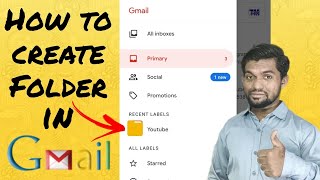 How to create folders in Gmail app  Techno Members [upl. by Edwyna]