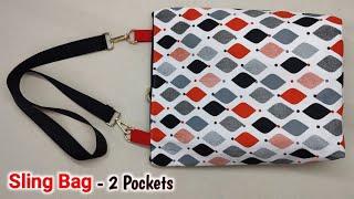 DIY Sling bag Easy Sewing Tutorial  Shoulder bag making at home  Crossbody bag sewing tutorial [upl. by Aicil102]