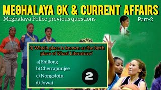 Meghalaya GK 2024  Meghalaya Current affairs 2024  Part2 [upl. by Omolhs]