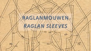 Het tekenen van een patroon voor een raglanmouw  Drafting the pattern of a raglan sleeves [upl. by Rosaleen]