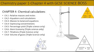 Chemistry paper 1 Chapter 4 Chemical calculations AQAGCSETriple amp combined sciencehigher [upl. by Melanie]