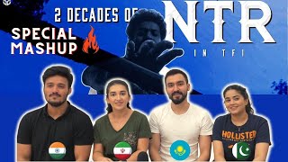 Jr NTR Special Mashup Reaction Rise of Jr NTR 20 Years of NTR  Stalwart Studio  Foreigners React [upl. by Vincentia]