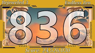 Bejeweled 3  Endless Zen  Level 836 [upl. by Burd433]