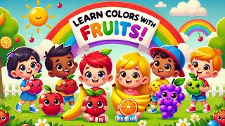 Learn Colors with Fruits Fruits song for babies  Colours name  sing along  kids songs [upl. by Einahpehs614]