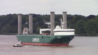 Cargo Ship ESHIP 1 inbound into Hamburg Germany on Elbe River june 16 2015 [upl. by Sibylle]