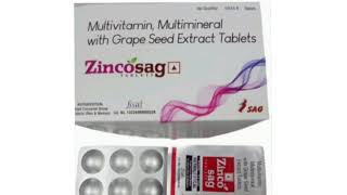 Zincosag Tablets Multivitamin Multimineral with Grape Seed Extract Tablets [upl. by Noraa776]