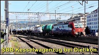 Wunderschöner SBB Kesselwagenzug beim Bahnhof Dietikon [upl. by Adiaj]