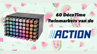 60 DécoTime Twinmarkers van de Action  Unboxing amp Swatching [upl. by Regdirb891]