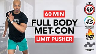 60 Min Full Body METCON  Metabolic Conditioning Workout [upl. by Fonz]