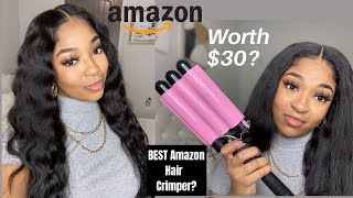 BEST AMAZON HAIR CRIMPER  REVIEW  TUTORIAL  IS IT WORTH THE [upl. by Llerej778]