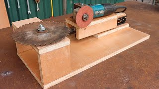 How to make a saw blade sharpener jig from a handheld angle grinder  Homemade saw blade sharpener [upl. by Akima]