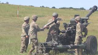 13B Cannon Crewmember LiveFire Artillery Training  M119 Howitzer Fort Indiantown Gap PA [upl. by Araic]